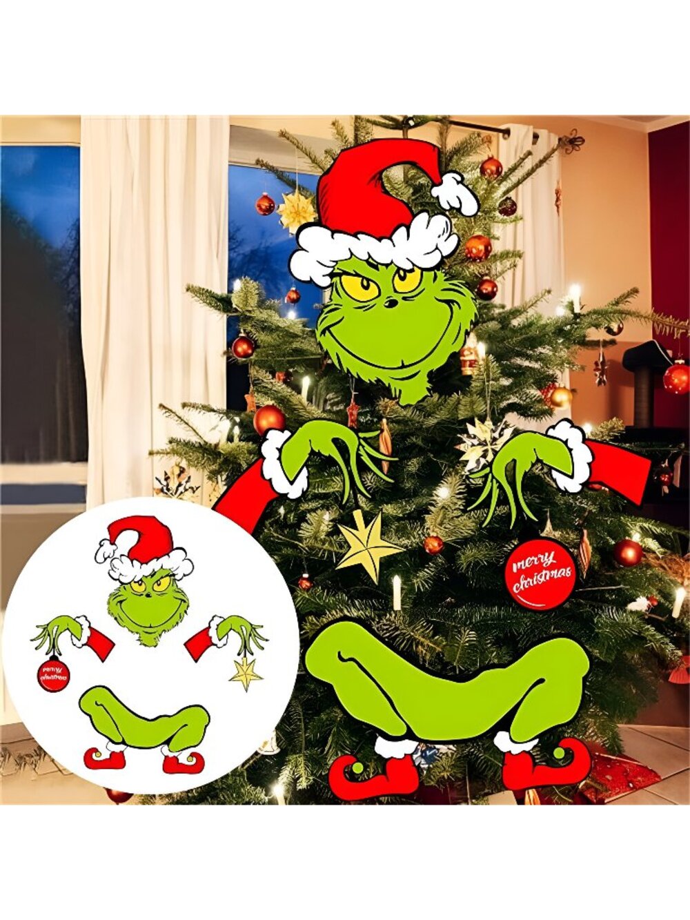 Christmas Decorations for Tree- Christmas Tree Ornament Thief Stole Tree Topper